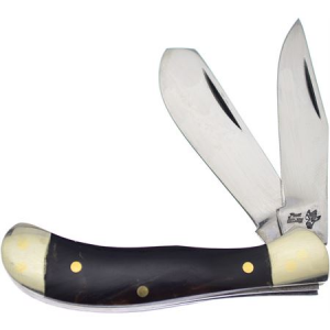 Frost Cutlery & Knives 14972CBH Baby Saddlehorn Knife with Cape Buffalo Horn Handle