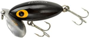 Arbogast Jitterbug Clicker Topwater Lure, 2in, 1/4 oz, Black, G635-02