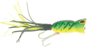 Arbogast Hula Popper Topwater Popper, 1 3/4in, 1/4 oz, Floating, Firetiger, G770-115
