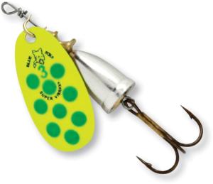 Blue Fox Classic Vibrax Spinner, 7/16 oz, Fluorescent Yellow/Fluorescent Green/Silver UV, 60-50-327IC