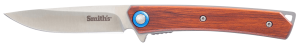 Smiths Products 51304 Ecesis 3" Folding Drop Point Plain Satin 3Cr13MoV SS Blade/Natural Wood/Black SS Handle Includes Pocket Clip