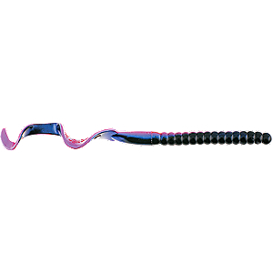 Berkley 1307530 PowerBait Power Worm Soft Bait 10" Length, Watermelon Purple Red Fleck, Per 8
