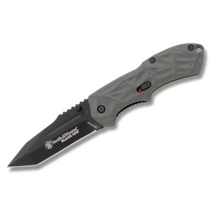 Smith & Wesson  Mini Black Ops M.A.G.I.C. Linerlock with Gray Coated Aluminum Handle and Black Coated 4034 Stainless Steel 2.50" Tanto Tip Plain Edge Blade Model SWBLOP3SMT SWBLOP3SMT