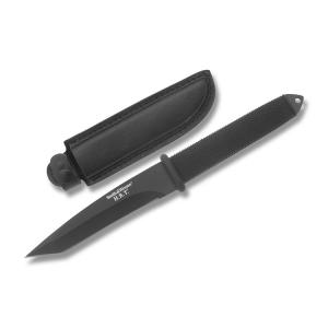 Smith & Wesson H.R.T. Large Boot Knife with Black Glass Filled Nylon Handle and Black Non-Stick Coated 7Cr17 Stainless Steel 5.688" Tanto Tip Plain Edge Blade with Black Leather Sheath Model SWHRT7LT 028634707515