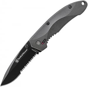 Smith & Wesson SW6000MBS Mini S.W.A.T. M.A.G.I.C. Assisted Opening Liner Lock Folding Knife with Partially Serrated Drop Point Blade SW6000MBS