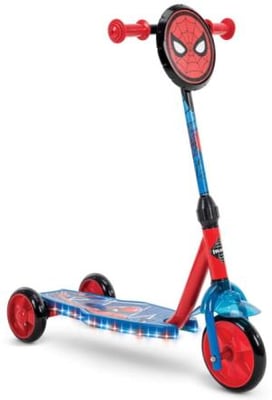 Huffy Spider-Man Electro-Light 3WHL Preschool Kids Scooter - Boys, Red/Blue, 28401 028914284019