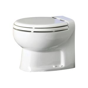 Thetford Tecma Silence Plus 2 Mode 12V RV Toilet With Wall Switch - Low, White/Chrome, 38460