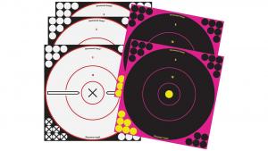 Birchwood Casey B/C TARGET SHOOT-N-C 12" COMBO 5 PK 3-WHITE/BLK X & 2 PINK BE 029057340358