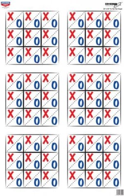 Birchwood Casey Eze-Scorer Paper Game Target Tic Tac Toe 23x35 Inch 100 Per Package, BC-37049