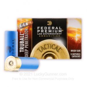 12 Gauge - 2-3/4" 1oz. Rifled Slug - Federal LE TruBall Deep Penetrator - 250 Rounds LEB127DPRS