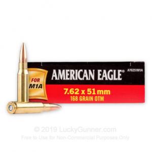 7.62x51mm - 168 gr Open Tip Match - Federal American Eagle - 200 Rounds 029465060408