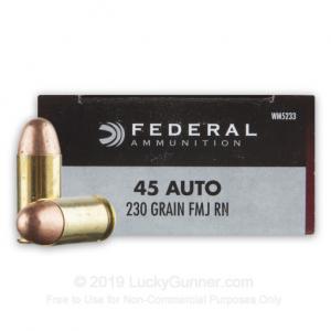 45 ACP - 230 gr FMJ - Federal Champion - 1000 Rounds 029465060867