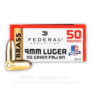 Federal Champion Brass FMJ Pistol Ammunition 200 Round Box