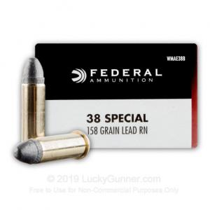 38 Special - 158 gr LRN - Federal Champion - 50 Rounds WMAE38B