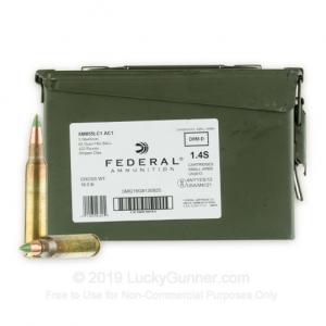 5.56x45 - 62 gr FMJ XM855 - Stripper Clips in Ammo Can - Federal - 420 Rounds 029465063189