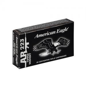 Federal American Eagle Brass .223 Rem 50Gr Polymer Tipped Varmint 500 Round Case 029465063714