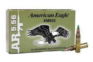 Federal American Eagle Ammunition 5.56mm 62gr FMJ 20 Round Box XM855FL XM855FL