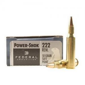 Federal PowerShok .222 Rem 50GR SP 20rds 222A