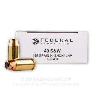 40 S&W - 155 Grain JHP - Federal - 50 Rounds 029465088804