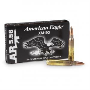 Federal American Eagle XM193 5.56 NATO 55GR FMJ Rifle Ammo 20Rds XM193