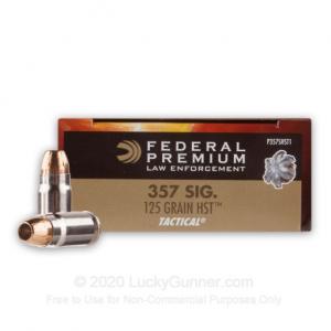 357 Sig - 125 gr HST JHP - Federal Tactical LE - 1000 Rounds P357SHST1