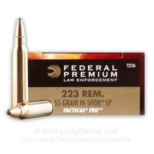 223 Rem - 55 Grain Soft Point - Federal LE Tactical TRU - 500 Rounds T223A