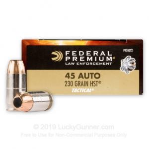45 ACP  - 230 Grain HST JHP - Federal Premium Law Enforcement - 1000 Rounds 029465098075