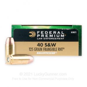 40 S&W - 125 Grain Frangible - Federal BallistiClean RHT - 1000 Rounds 029465098204