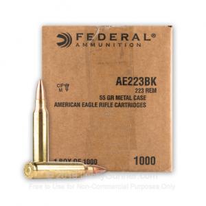 Federal Ammo AE .223 Rem 55gr FMJ 1000 Round Bulk AE223BK AE223BK