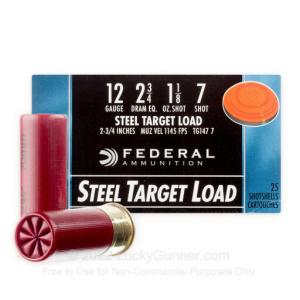 12 ga - 2-3/4" Steel Shot Target Load - 1-1/8 oz - #7 - Federal Top Gun - 250 Rounds TG147 7