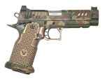 Vulcan Staccato 2011 P God's Plaid Edition 9mm 4.4" Ported Barrel 17rd X-Cut Optic Ready M81 US Woodland Camo FDE Grip 12-1201-000003-01-VWM-FDE	