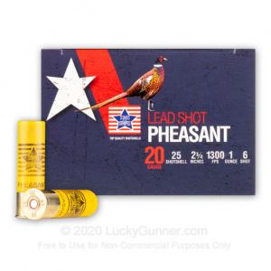 20 Gauge - 2-3/4" 1oz. #6 Shot - Stars & Stripes - 250 Rounds 033343057570