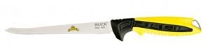 Buck Knives Mr. Crappie Slab Slinger 6.5 Fixed Blade Knife, 6.5in, Stainless Steel, Standard Edge, Black and Yellow, Nylon Handle, 10324 033753129940