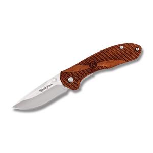 Remington Heritage Series Linerlock 3.875" with Wood Handles and 420 J2 Stainless Steel Plain Edge Drop Point Blade Model R100043 R100043