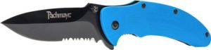 Pachmayr G10 Folding Knife 3'' Serrated S/s Blue G10 03095