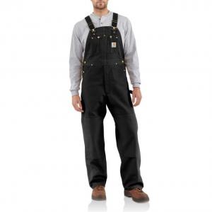 Carhartt Duck Bib Overall for Mens, Black, 50/32, R01-BLK-32-50