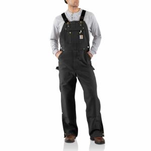 Carhartt Zip To Thigh Bib Overall for Mens, Black, 36/36, R37-BLK-36-36