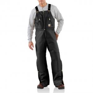 Carhartt Zip To Waist Biberalls for Mens, Black, 46/28, R38-BLK-28-46