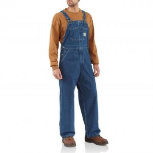 Carhartt Washed Denim Bib Overall for Mens, Darkstone, 44/28, R07-DST-28-44