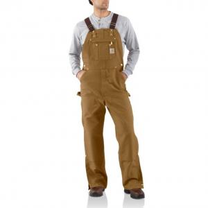 Carhartt Zip To Thigh Bib Overall for Mens, Carhartt Brown, 34/30, R37-BRN-30-34