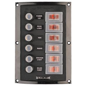 Sea-Dog Splash Guard Circuit Breaker Panel - 6 Circuit, 424806-1