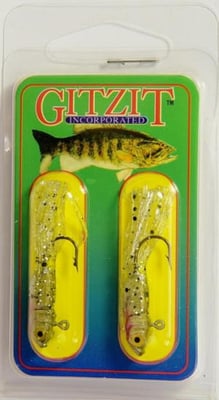 Gitzit Little Tough Guy Jig 1 1/2in, 1/8 oz, Sz 4 Hook, Golden Shiner, 2/Pack, 16185 037069161854