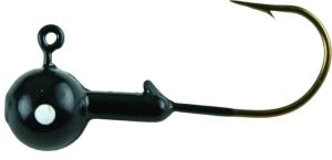Gitzit Ball Head Lead Jig Head, 1/8 oz, 1/0 Hook, Black 6/Pack, 74218 037069742183