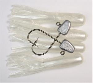 Gitzit The Original Fat Tubes 2 1/2in, Pearl White, 4/Pack, 2 Hooks, 93047