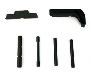 Cross Armory 3-Piece P80 Upgrade Kit Gen 1-3 w/4-Pin Set, Extended Metal Mag Catch, Extended Slide Lock, Black, crP80OKbk crP80OKbk
