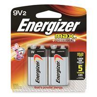 Energizer MAX Alkaline 9V Batteries, 2 Pack 039800036780