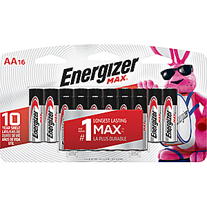 Energizer AA Alkaline Batteries 16-Pack E91SLP16T