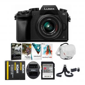 Panasonic LUMIX G7 Mirrorless Camera with 14-42mm f/3.5-5.6 Lens (Black) Holiday Bundle 040962873502
