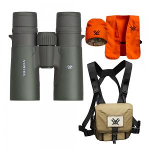 Vortex 8x42 Razor HD Roof Prism Binoculars with GlassPak and Blaze Orange Vest and Reversible Knit Hat Combo 040962878712