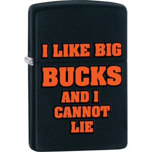 Zippo 11842 I Like Big Bucks Black Matte Windproff Lighter